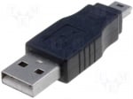 Преходник CA412 Адаптер; USB 2.0; USB A щепсел, USB B mini щепсел; никелиран